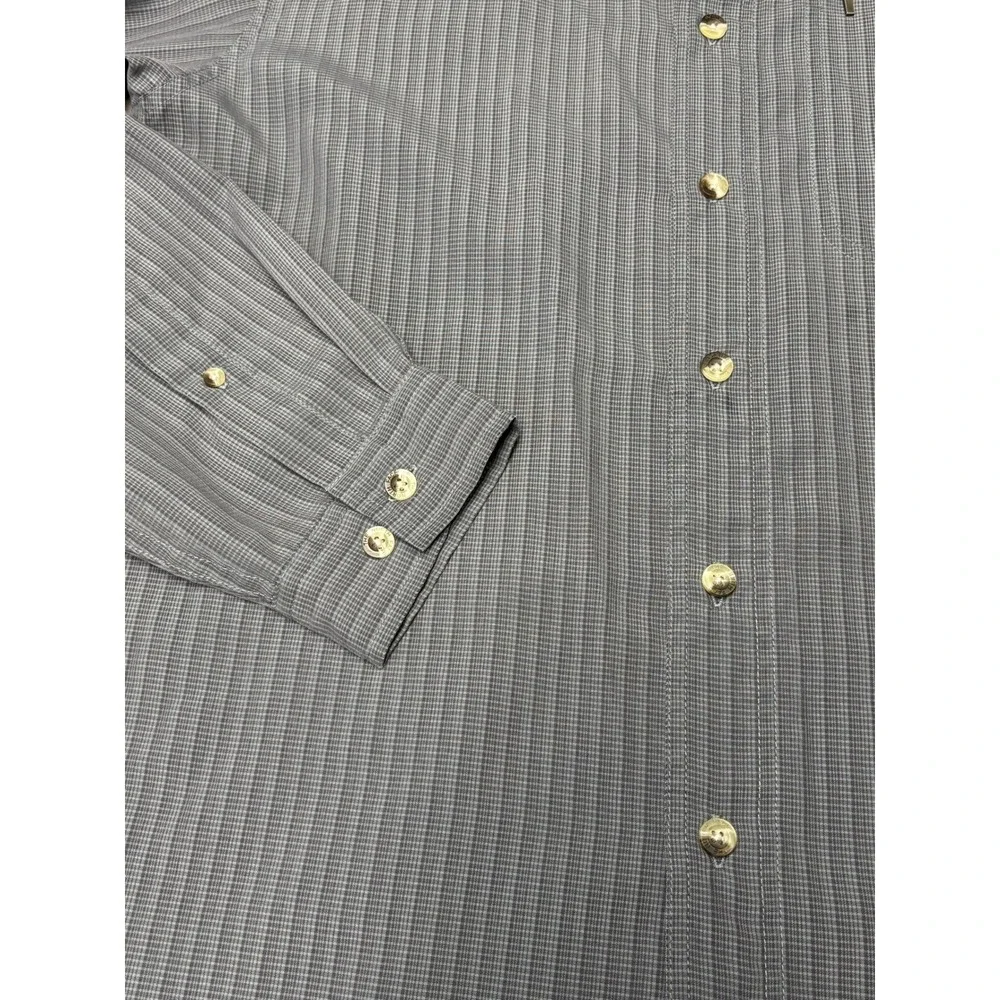 Vintage The North Face Performance Mens Grey‎ Micro Check Modal  Long Sleeve M
